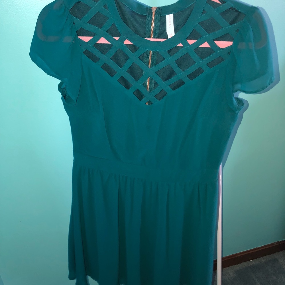 Teal Fit and Flare Dress